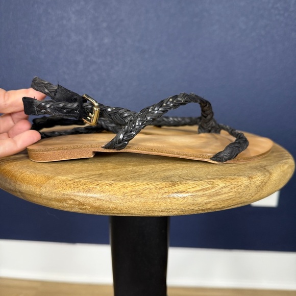 Zara Trafaluc Black Braided Strappy Sandals, Size EU 37 (US 6.5-7) - Picture 5 of 7